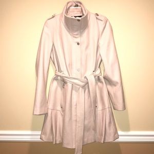 Calvin Klein Wool Coat with Pleating - Size Small